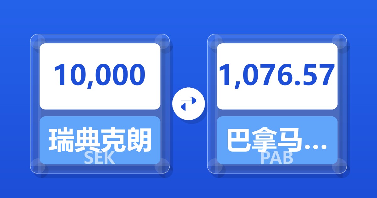10,000瑞典克朗兑巴拿马巴波亚