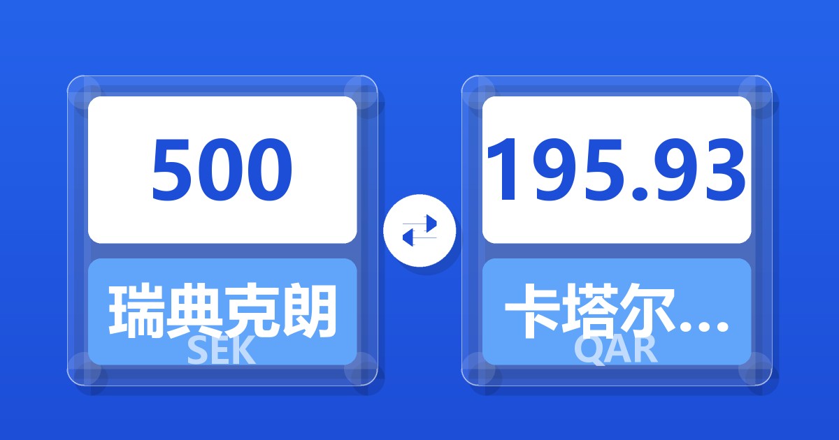 500瑞典克朗兑卡塔尔里亚尔