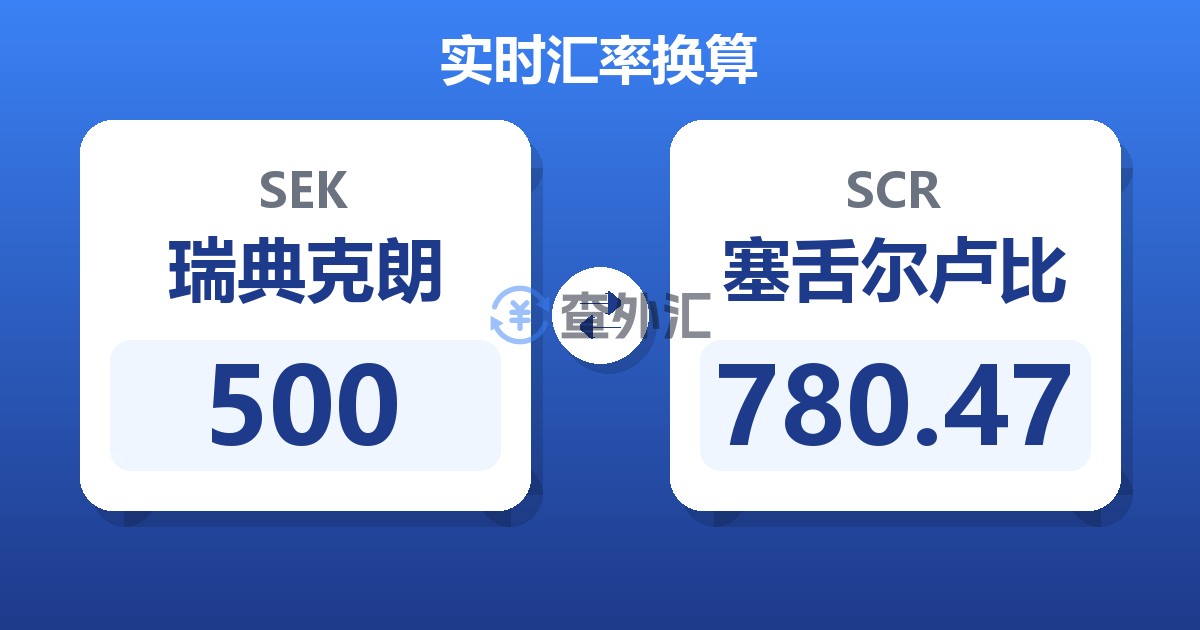 500瑞典克朗兑塞舌尔卢比