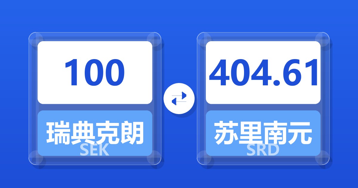 100瑞典克朗兑苏里南元