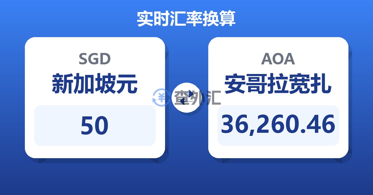 50新加坡元兑安哥拉宽扎