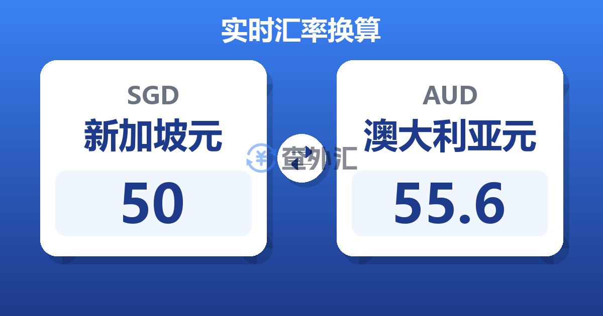 50新加坡元兑澳大利亚元
