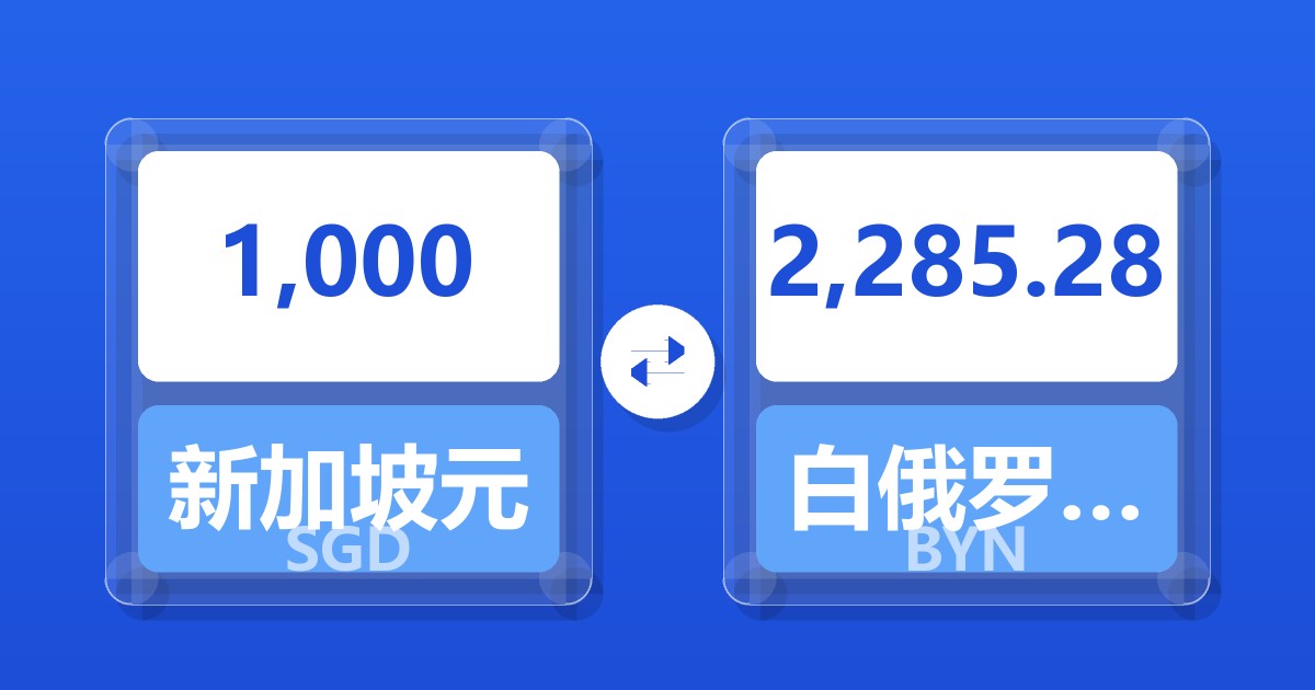 1,000新加坡元兑白俄罗斯卢布