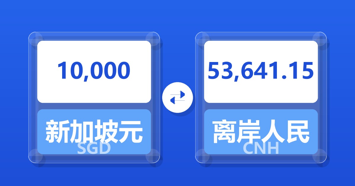 10,000新加坡元兑离岸人民币