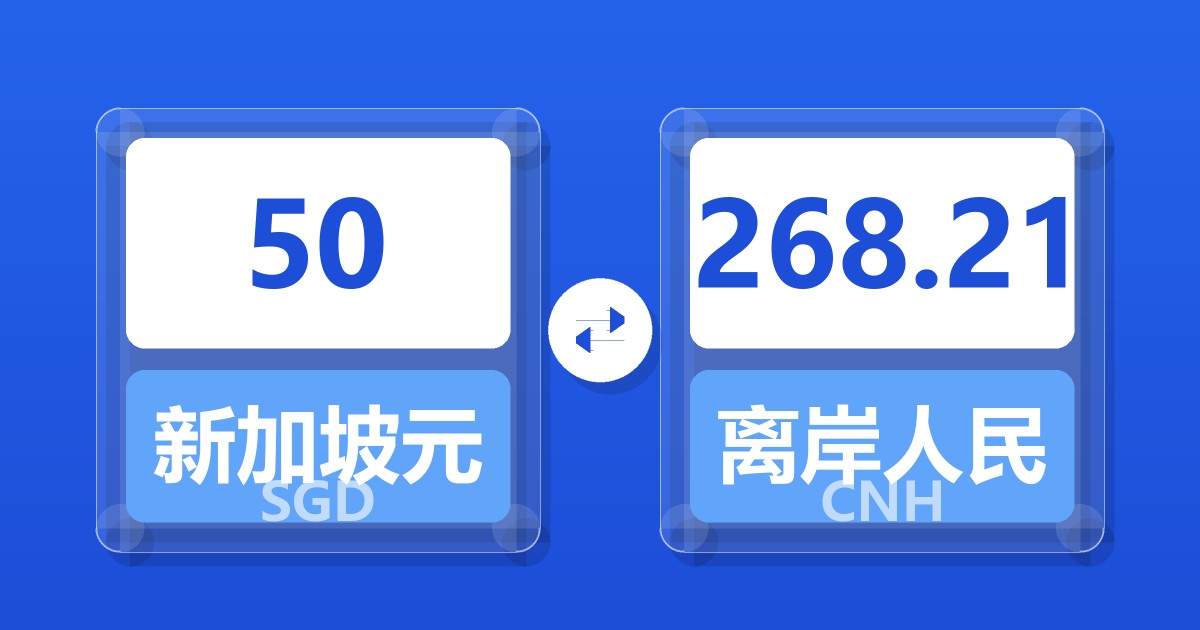 50新加坡元兑离岸人民币