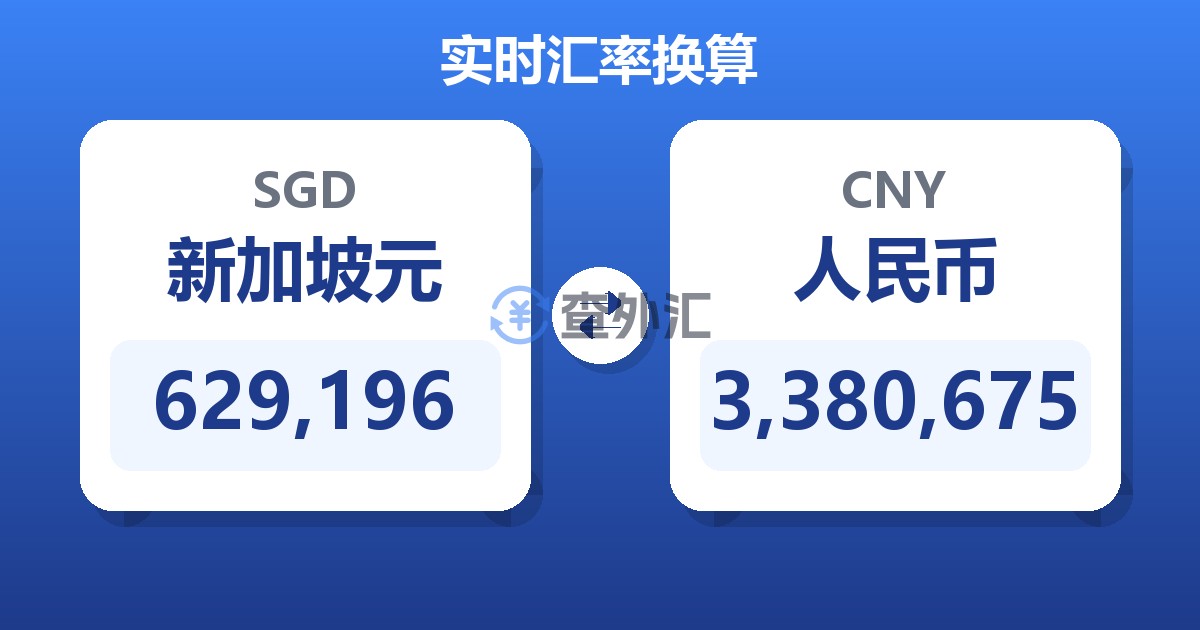 629,196新加坡元兑人民币