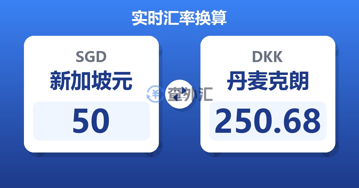 50新加坡元兑丹麦克朗