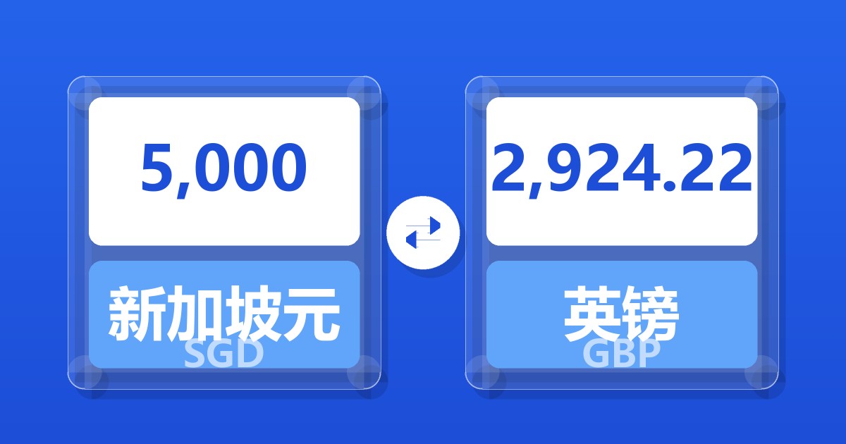 5,000新加坡元兑英镑