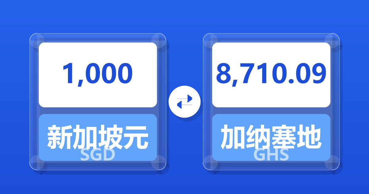 1,000新加坡元兑加纳塞地