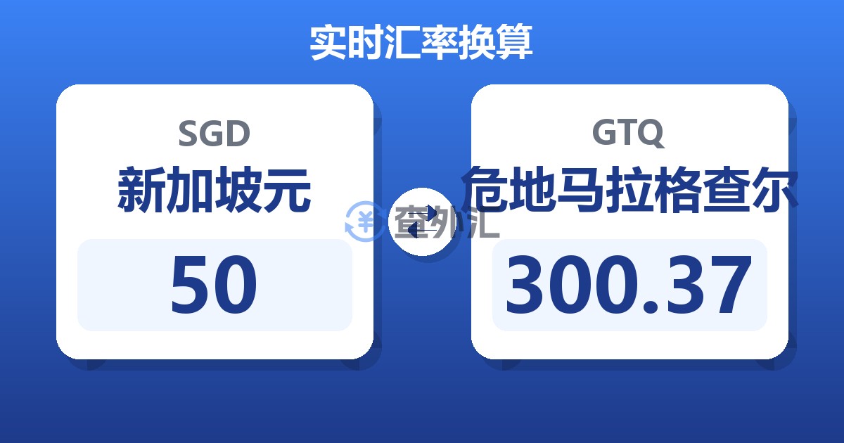 50新加坡元兑危地马拉格查尔