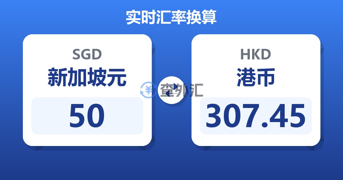 50新加坡元兑港币
