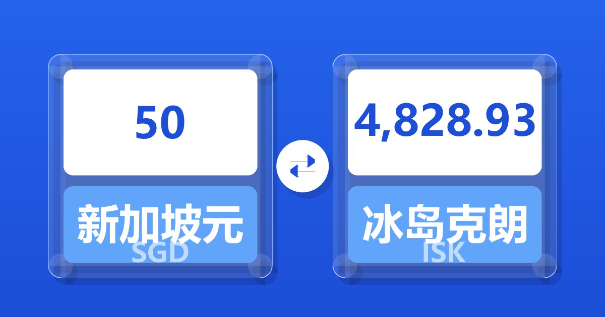 50新加坡元兑冰岛克朗