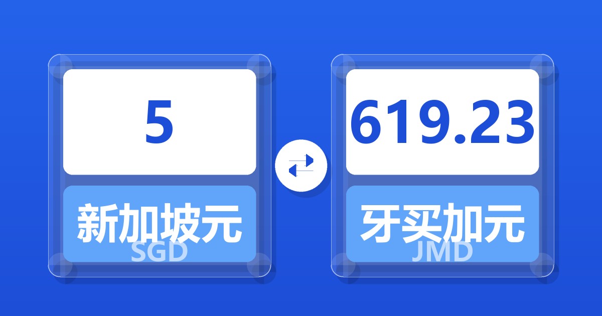 5新加坡元兑牙买加元