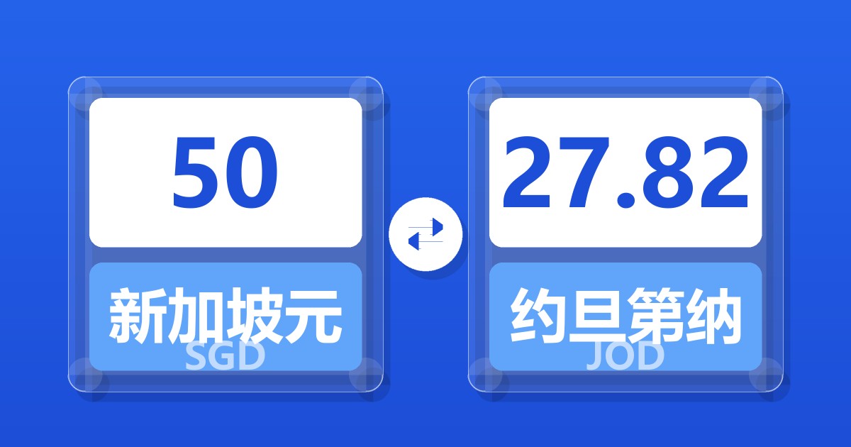 50新加坡元兑约旦第纳尔