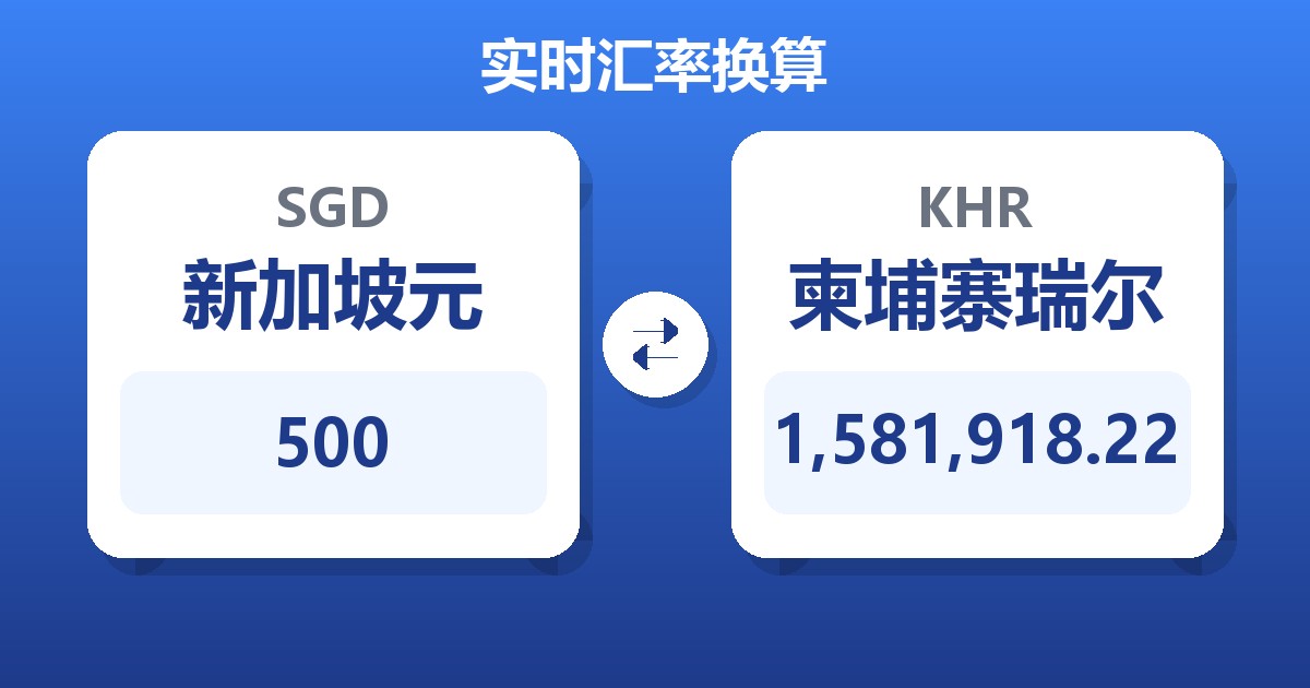500新加坡元兑柬埔寨瑞尔