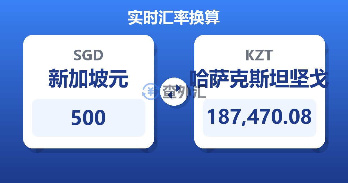 500新加坡元兑哈萨克斯坦坚戈