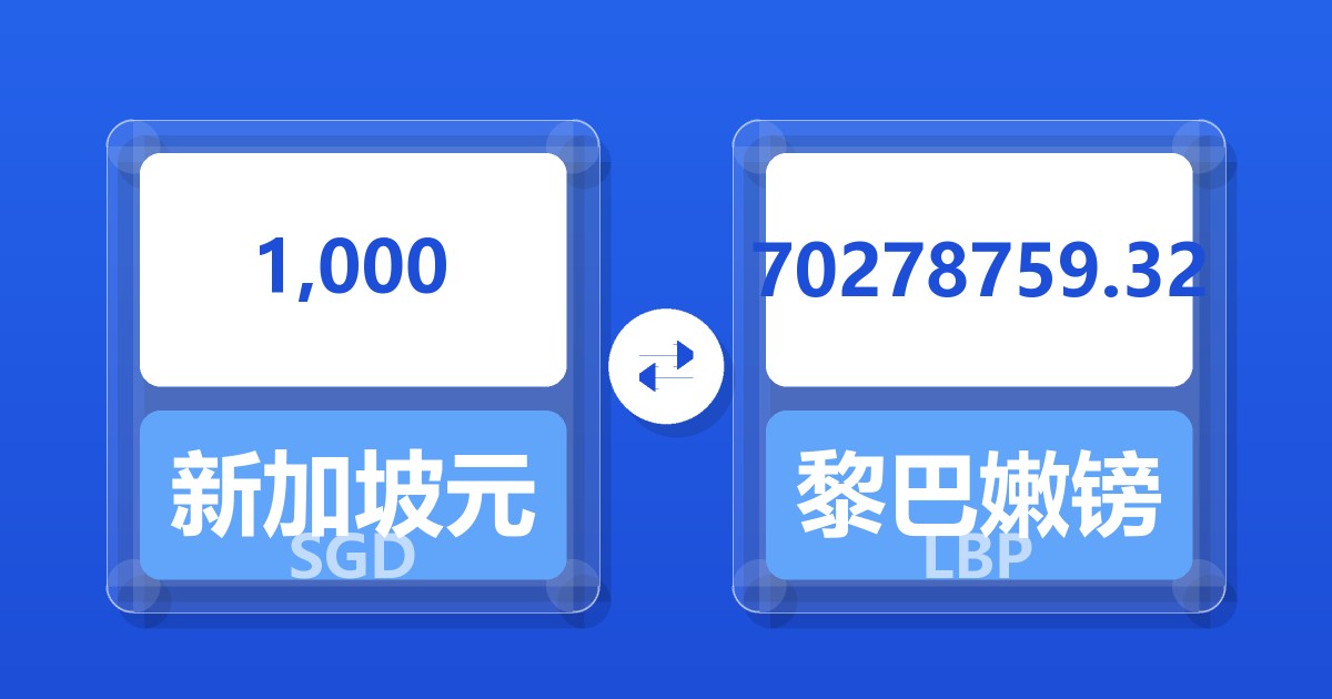 1,000新加坡元兑黎巴嫩镑