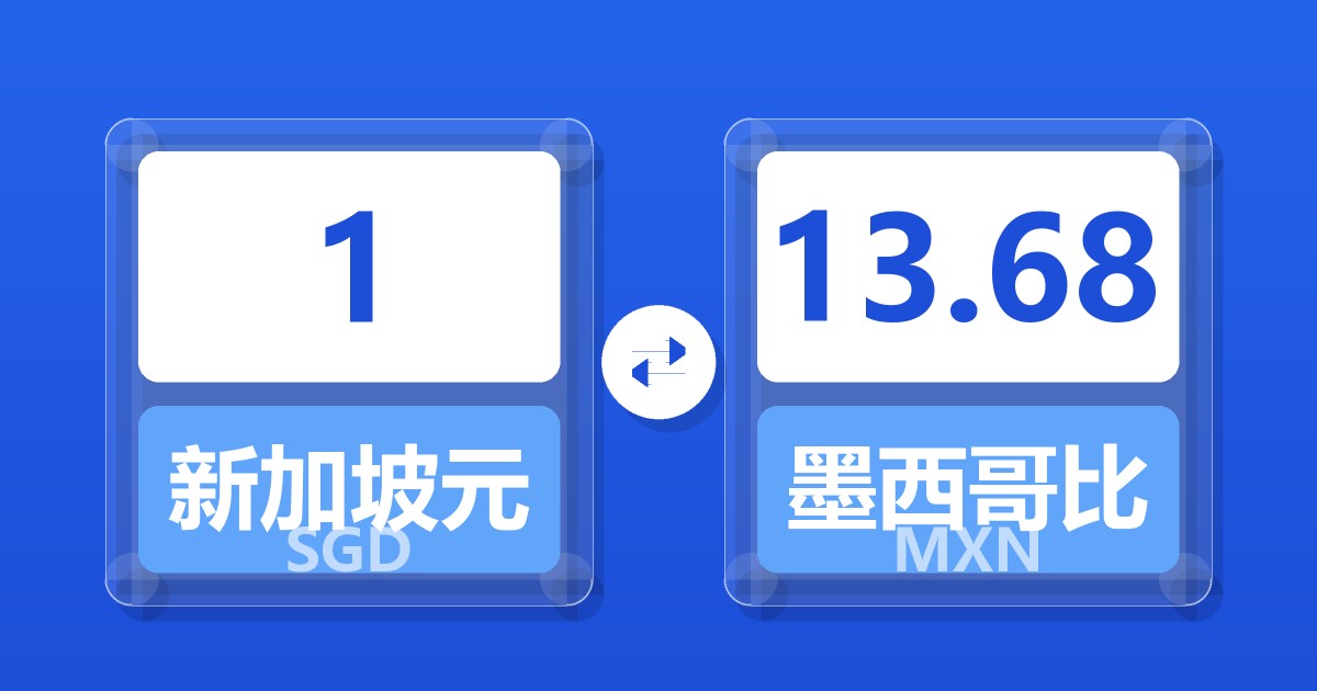 1新加坡元兑墨西哥比索