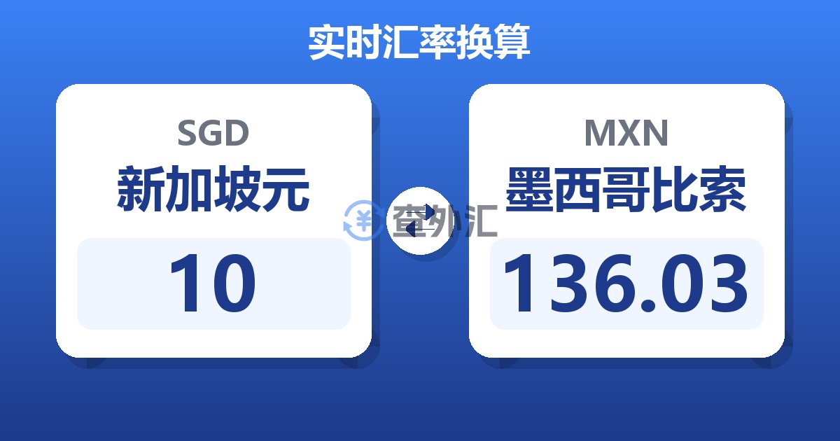 10新加坡元兑墨西哥比索