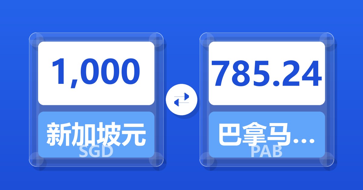 1,000新加坡元兑巴拿马巴波亚