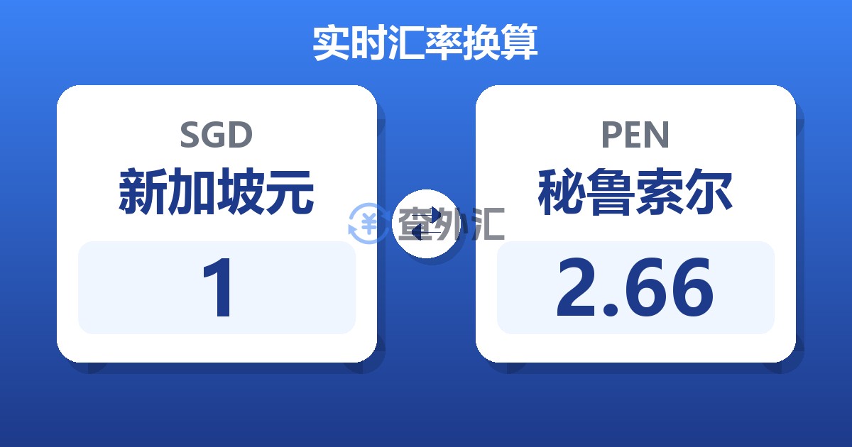 1新加坡元兑秘鲁索尔