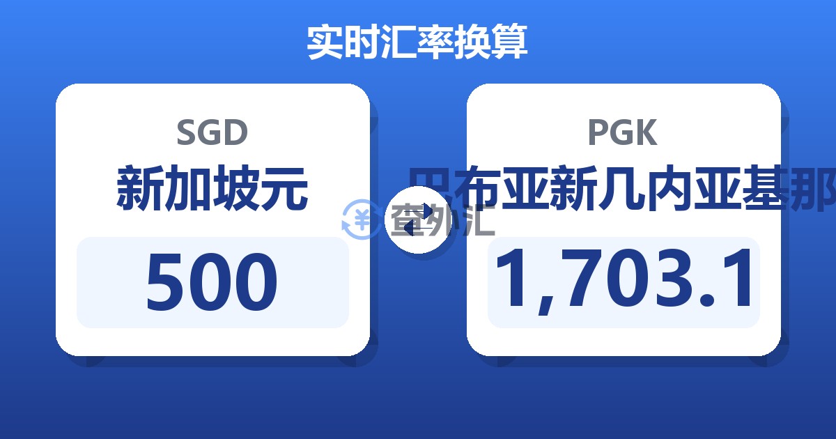 500新加坡元兑巴布亚新几内亚基那