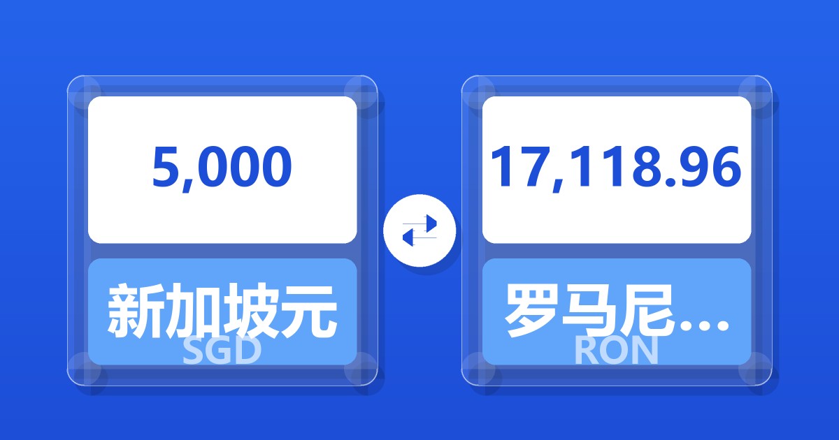 5,000新加坡元兑罗马尼亚列伊