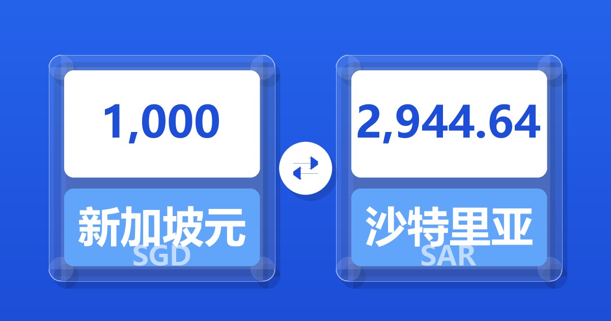 1,000新加坡元兑沙特里亚尔