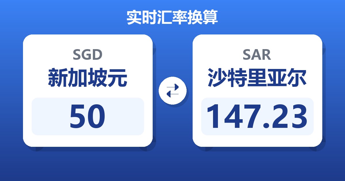 50新加坡元兑沙特里亚尔