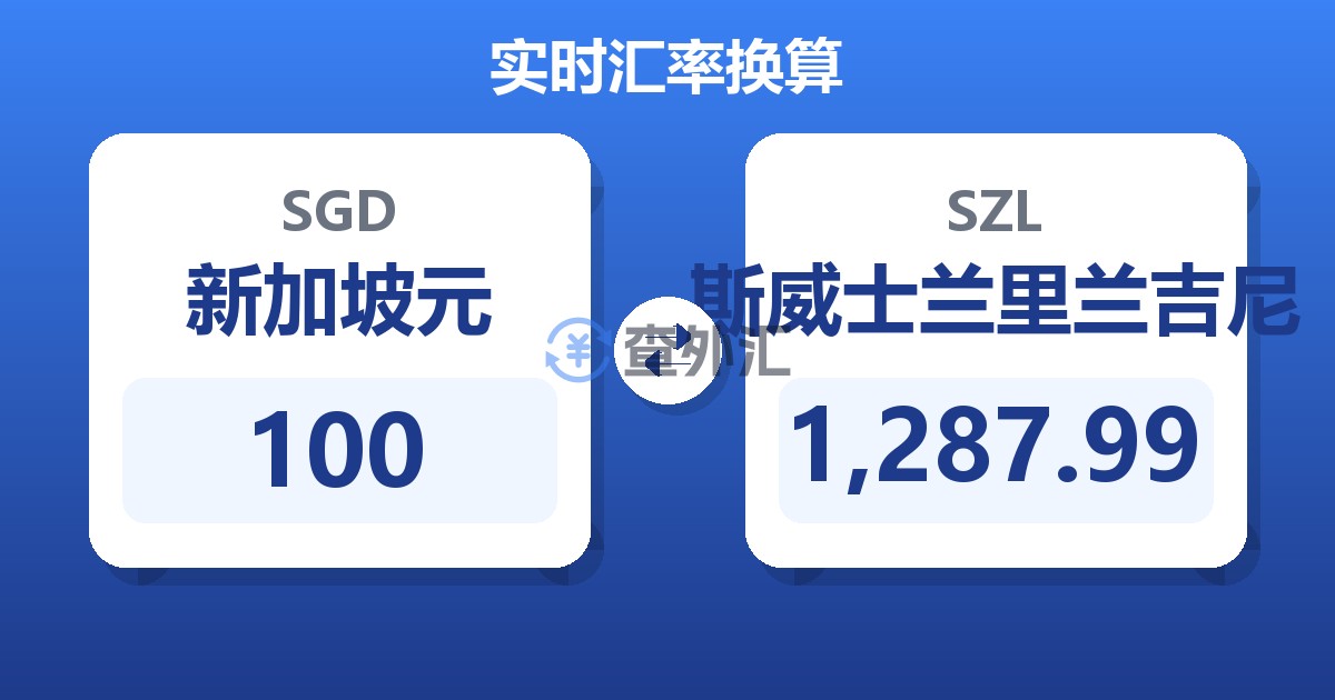 100新加坡元兑斯威士兰里兰吉尼