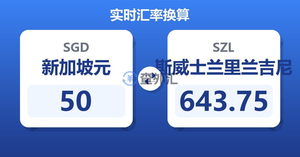 50新加坡元兑斯威士兰里兰吉尼