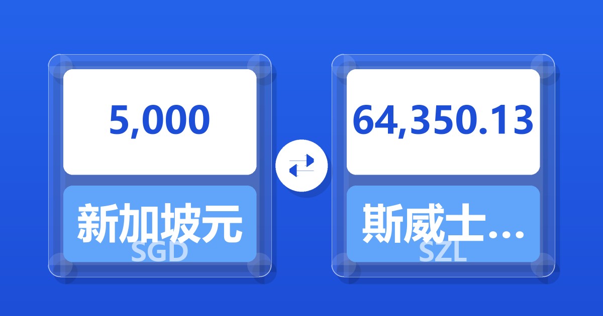 5,000新加坡元兑斯威士兰里兰吉尼