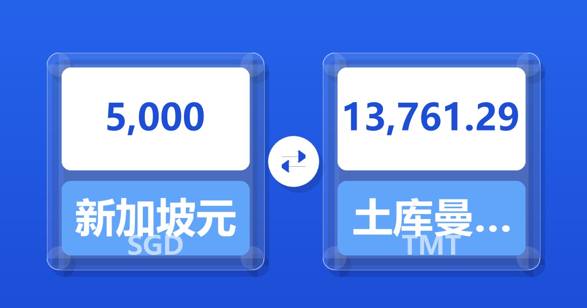 5,000新加坡元兑土库曼斯坦马纳特