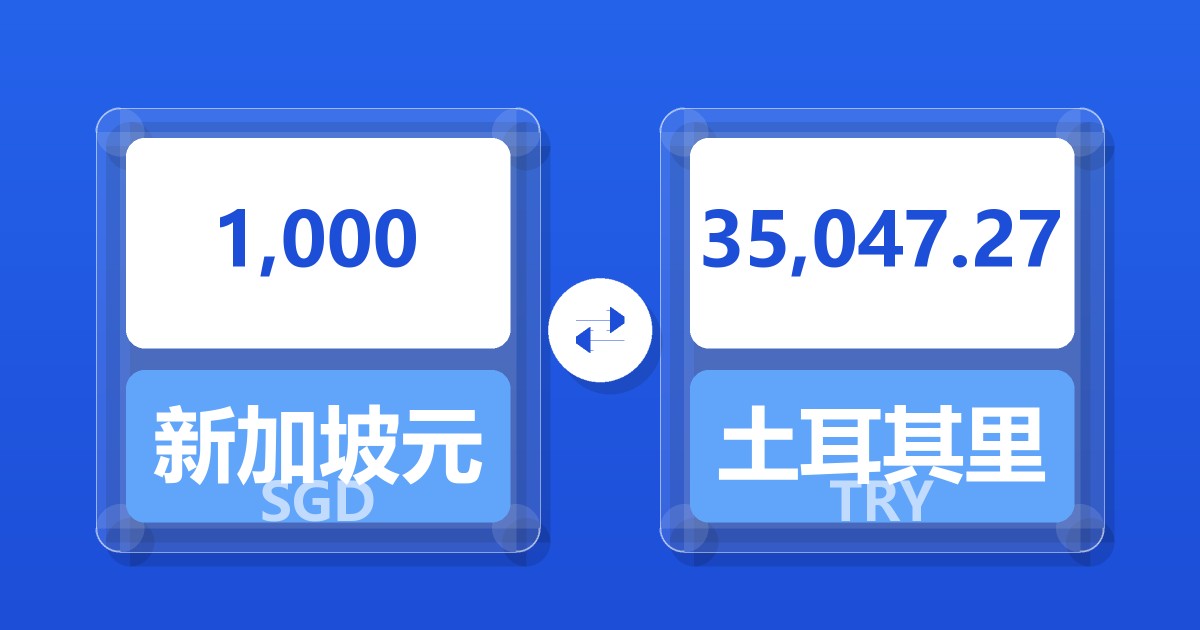 1,000新加坡元兑土耳其里拉