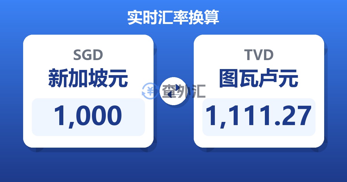 1,000新加坡元兑图瓦卢元