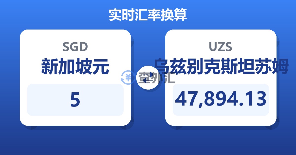5新加坡元兑乌兹别克斯坦苏姆