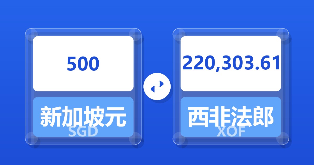 500新加坡元兑西非法郎