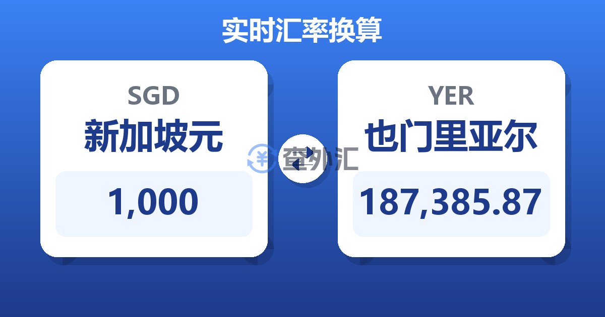 1,000新加坡元兑也门里亚尔