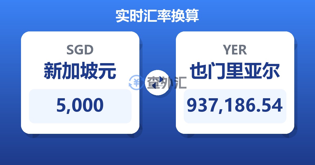 5,000新加坡元兑也门里亚尔