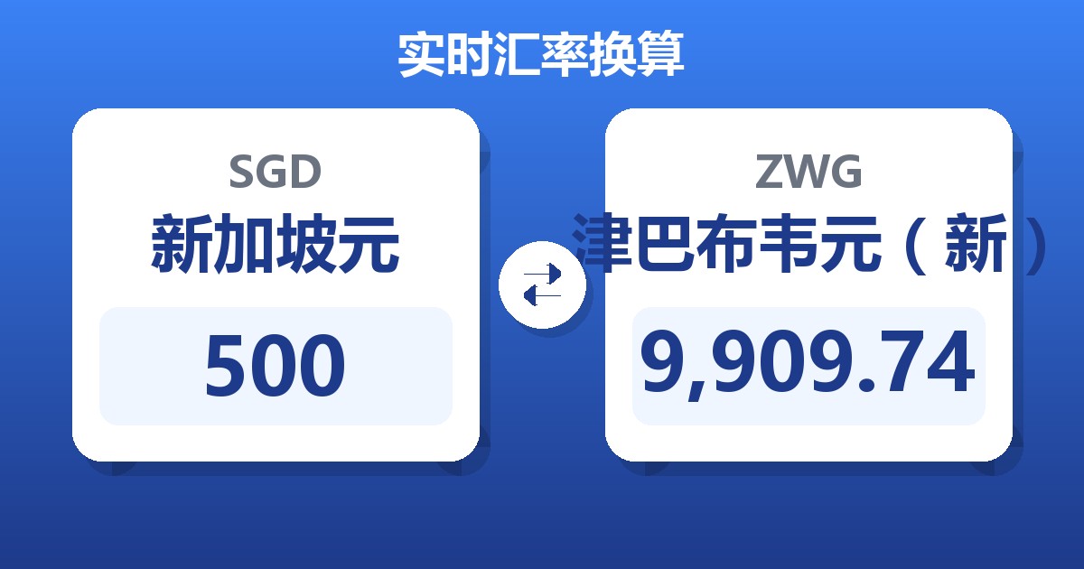 500新加坡元兑津巴布韦元（新）