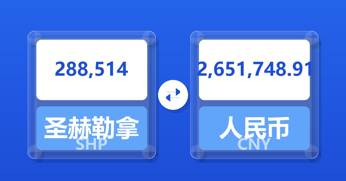 288,514圣赫勒拿镑兑人民币