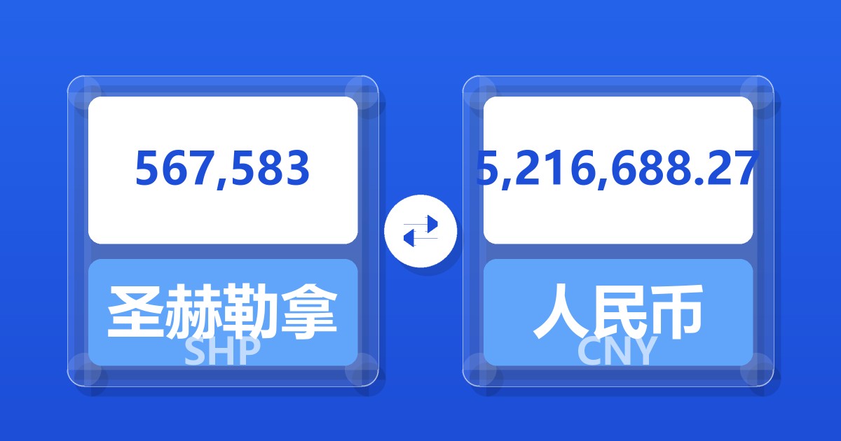 567,583圣赫勒拿镑兑人民币