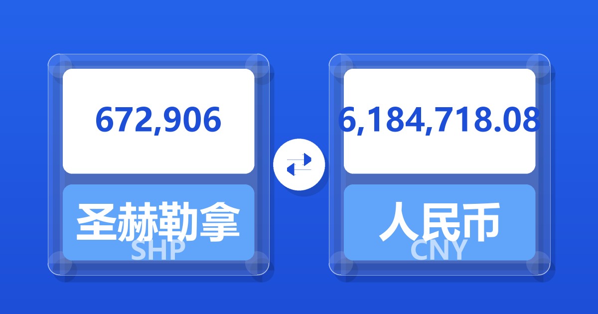 672,906圣赫勒拿镑兑人民币