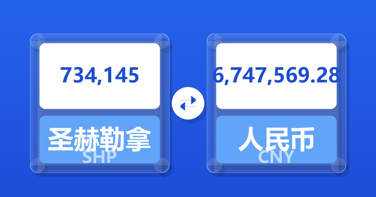 734,145圣赫勒拿镑兑人民币
