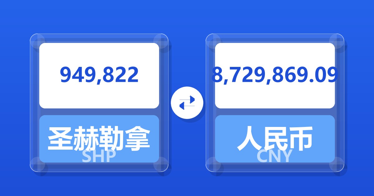 949,822圣赫勒拿镑兑人民币