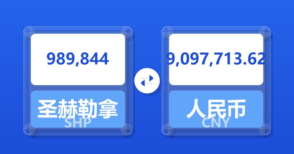 989,844圣赫勒拿镑兑人民币