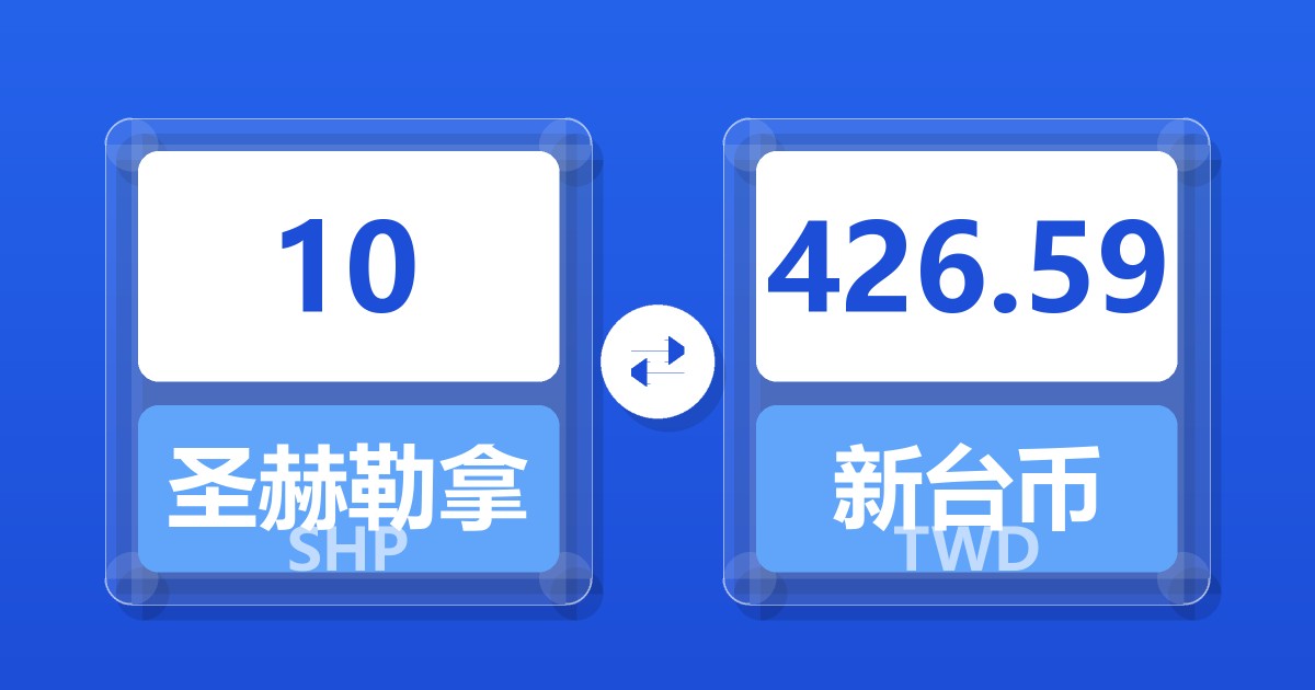 10圣赫勒拿镑兑新台币