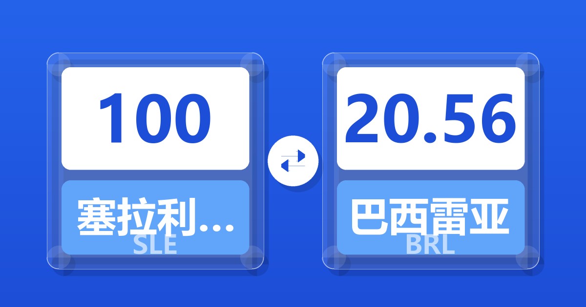 100塞拉利昂利昂兑巴西雷亚尔