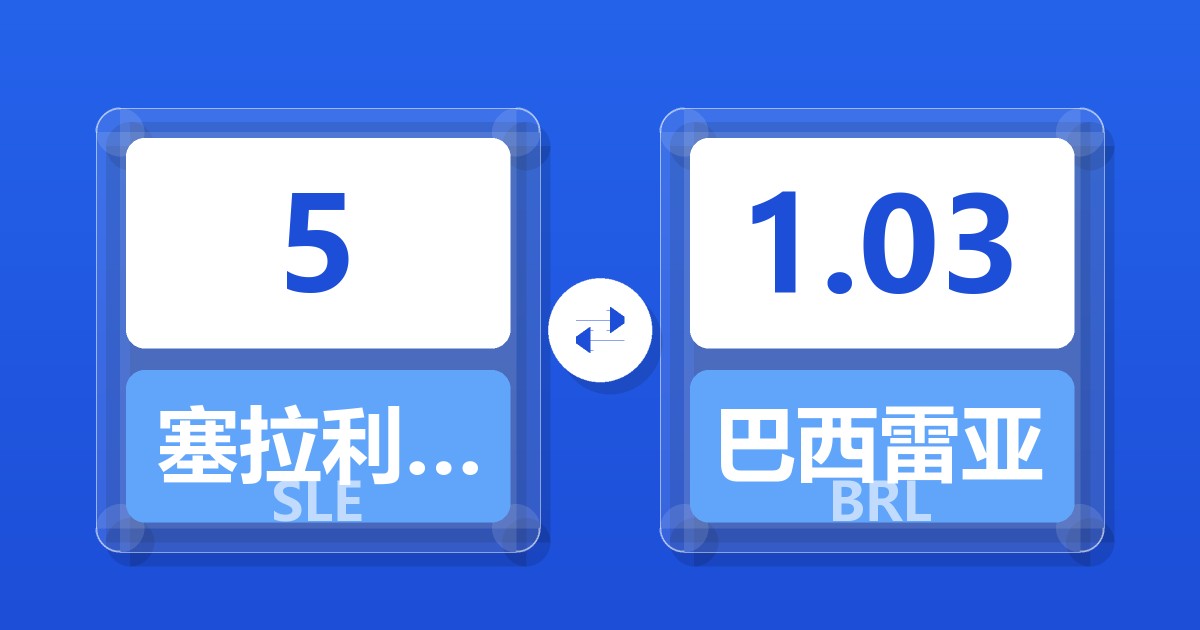 5塞拉利昂利昂兑巴西雷亚尔