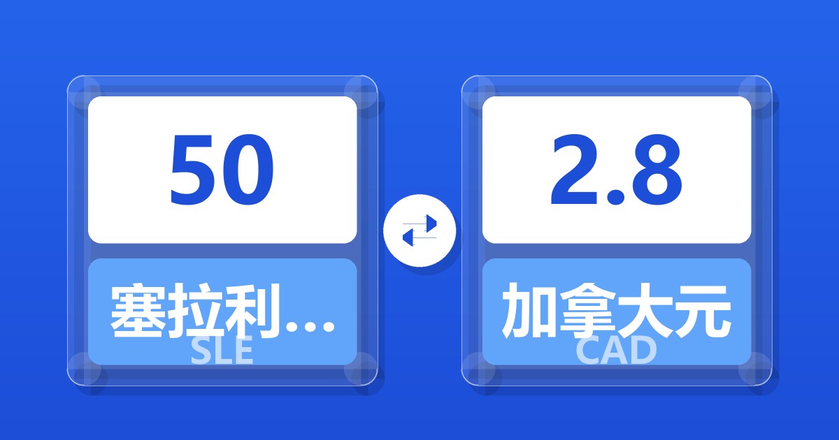 50塞拉利昂利昂兑加拿大元
